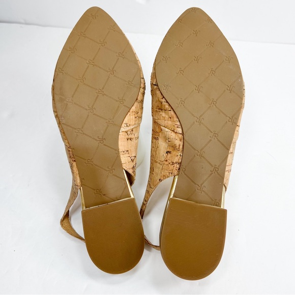 Jack Rogers Rory Cork Slingback Flats Pointed Toe Gold Accent size 6 - Picture 5 of 12